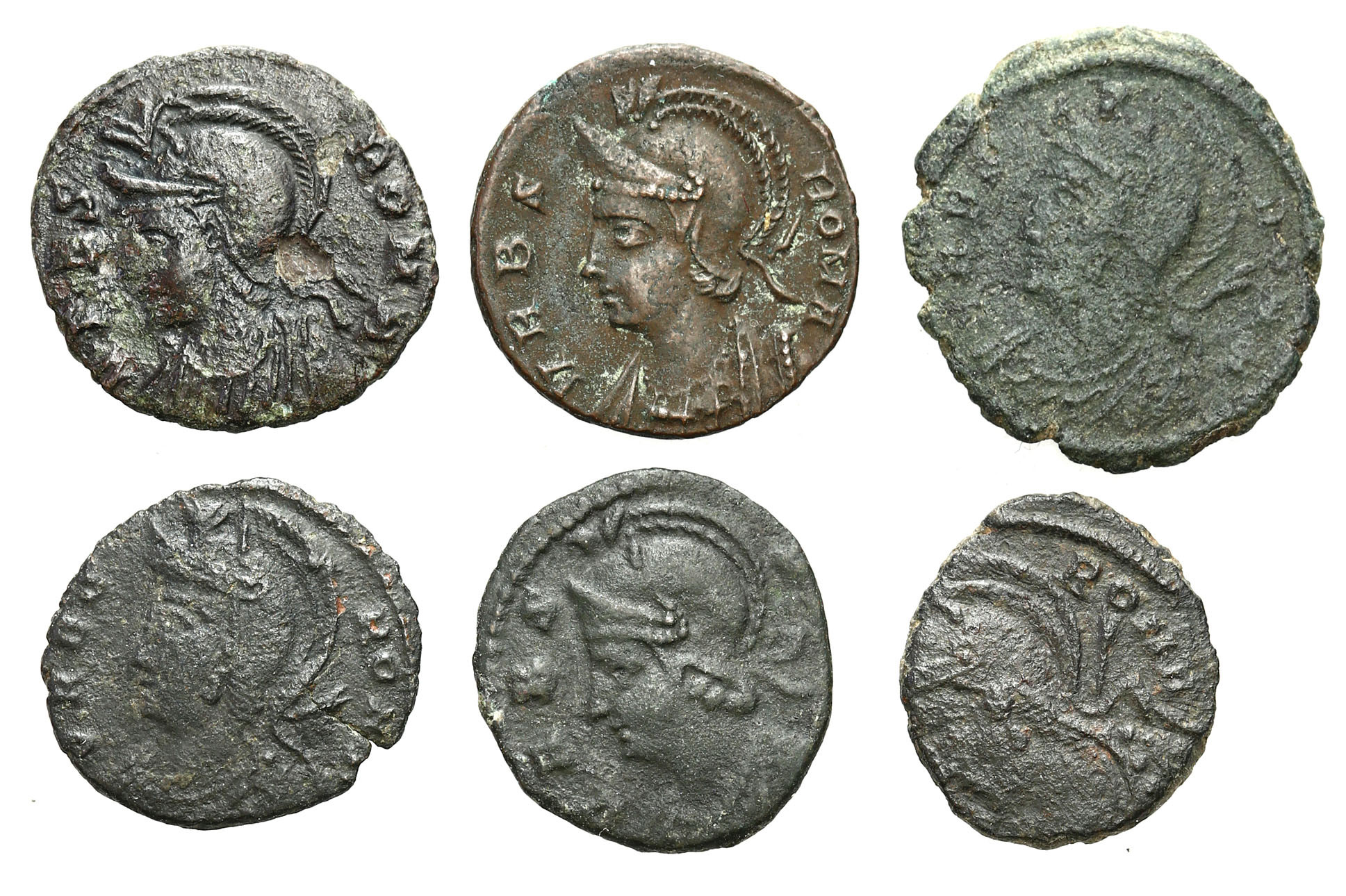 Cesarstwo Rzymskie, Lot 6 sztuk Follisów, Konstantyn I Wielki 305 – 337 n. e.